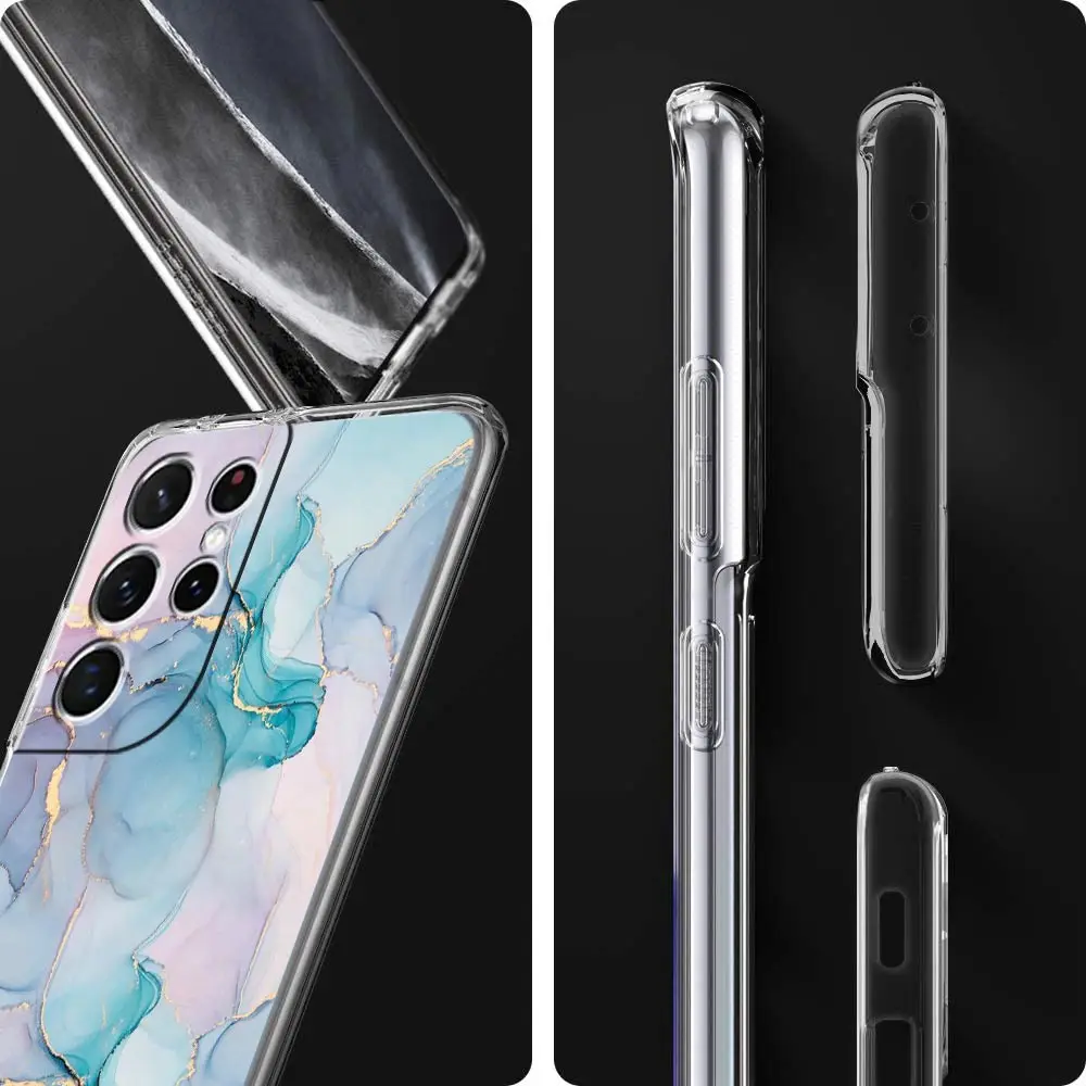 Elegant Marble Clear Silicone Shockproof Phone Case - Soft and Durable Protective Cover