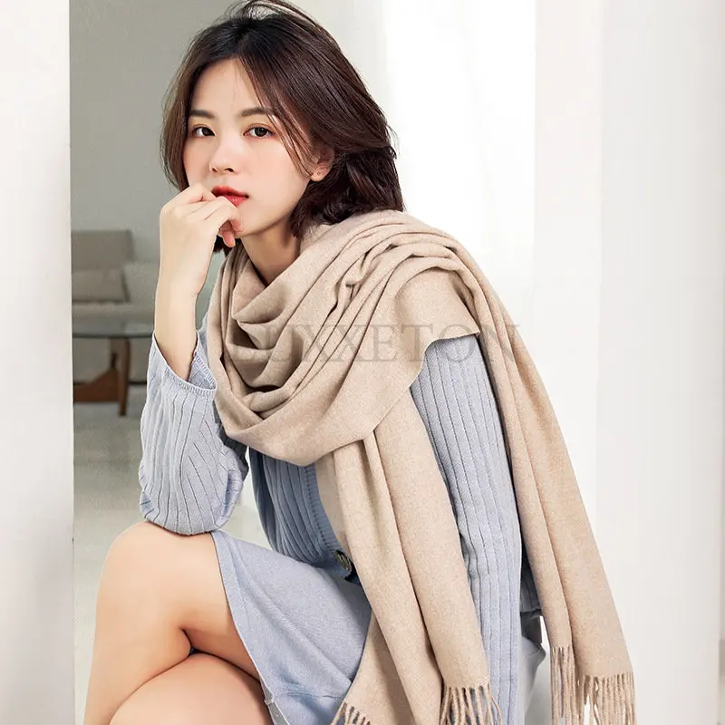

Wool Winter Scarf Women Adult Luxury Long Blanket Neck Warm Scarf Autumn Designer Scarf Lady Echarpe Wrap with Tassel