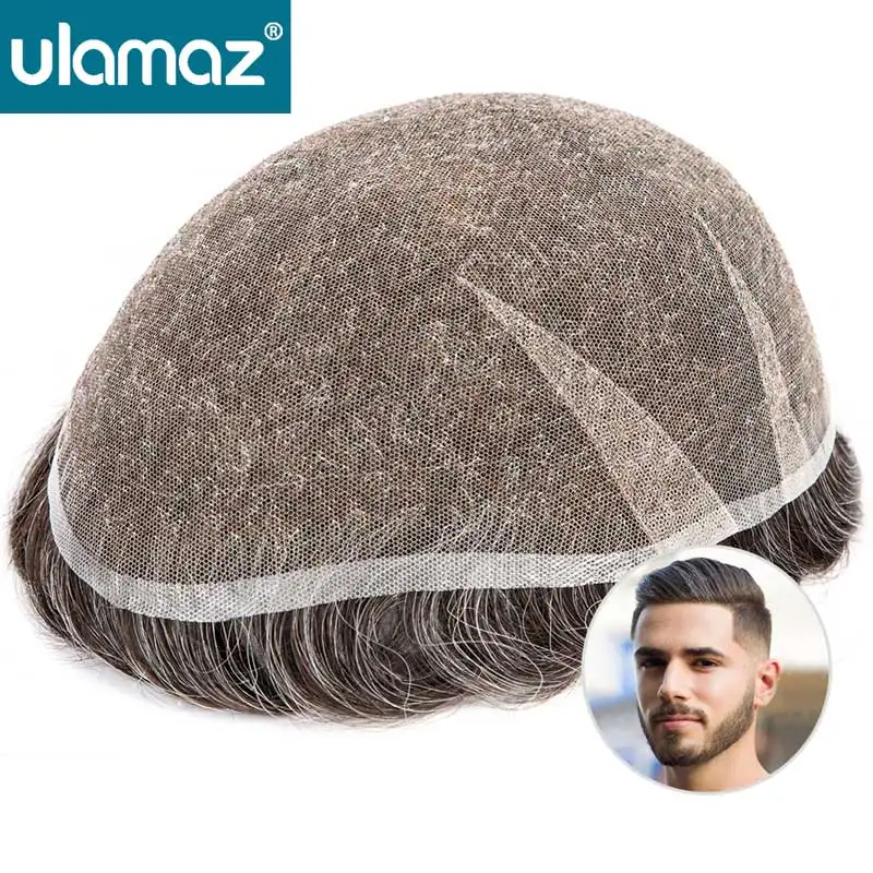 Premier Swiss Lace Toupee Ultra Delicate AIR-Lace Male Hair Prosthesis 80% Density Man Wig Full Lace Hair System Unit Mens Wig human hair toupee