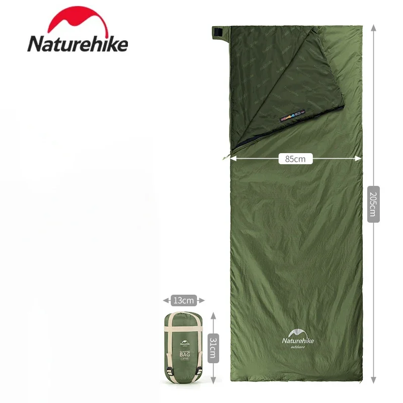 네이처하이크 휴대용 침낭, 야외 캠핑 초경량 LW180 침낭, 용수철 가을 하이킹 캠프 통기성 침낭 