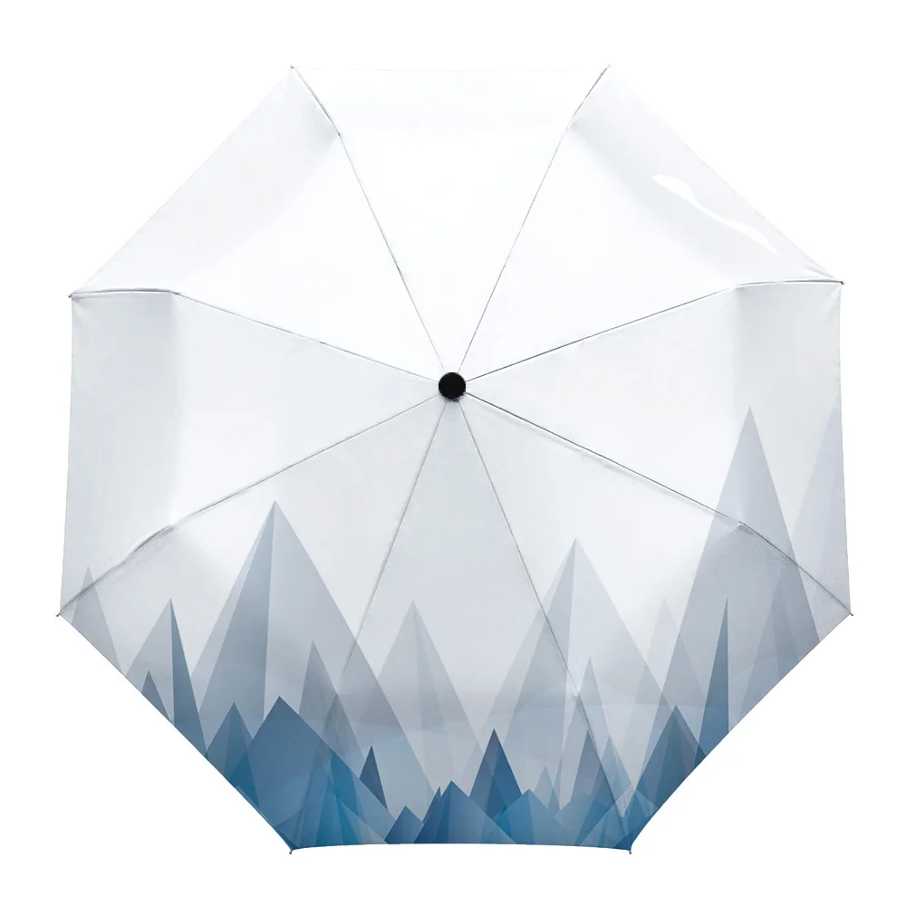 

Abstract Mountains Blue Gradient Fully-automatic Parasol Umbrella Eight Strand Umbrella Foldable Rain Outdoor Umbrella