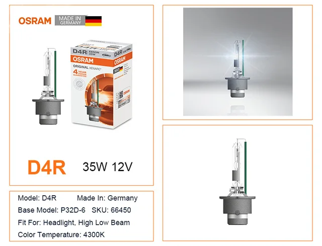 OSRAM D4S D4R PK32d-5 Xenon Bulb HID HeadLight Lamp Headlight