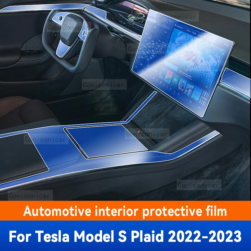 

For TESLA Model S Plaid 2022 2023 Gearbox Panel Dashboard Navigation Automotive Interior Protective Film Anti-Scratch