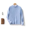 New Men's O-neck Diagonal Stripe Pullover 100% Pure Cashmere Wool Soft Sweater Autumn Winter Casual Thick Basis Large Size Top 2