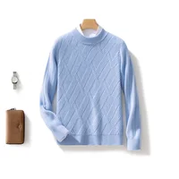 New Men's O-neck Diagonal Stripe Pullover 100% Pure Cashmere Wool Soft Sweater Autumn Winter Casual Thick Basis Large Size Top 2