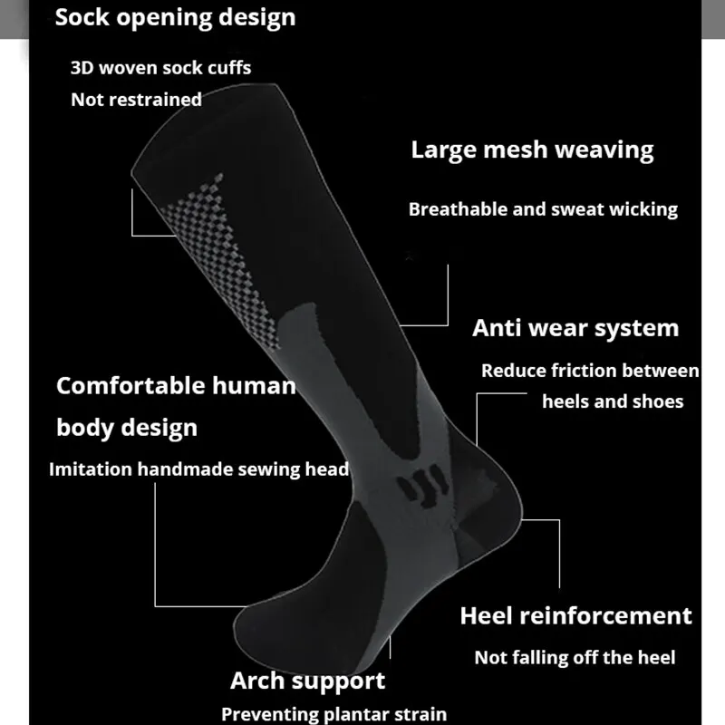 Sports Socks 1 Pair Compression Outdoor Running Football Perspiration Cycling Long Tube Men Color Mesh
