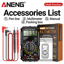 Enhanced Digital Multimeter with LCD Backlight and Ohm Square Wave Testing (SZ308 black)
