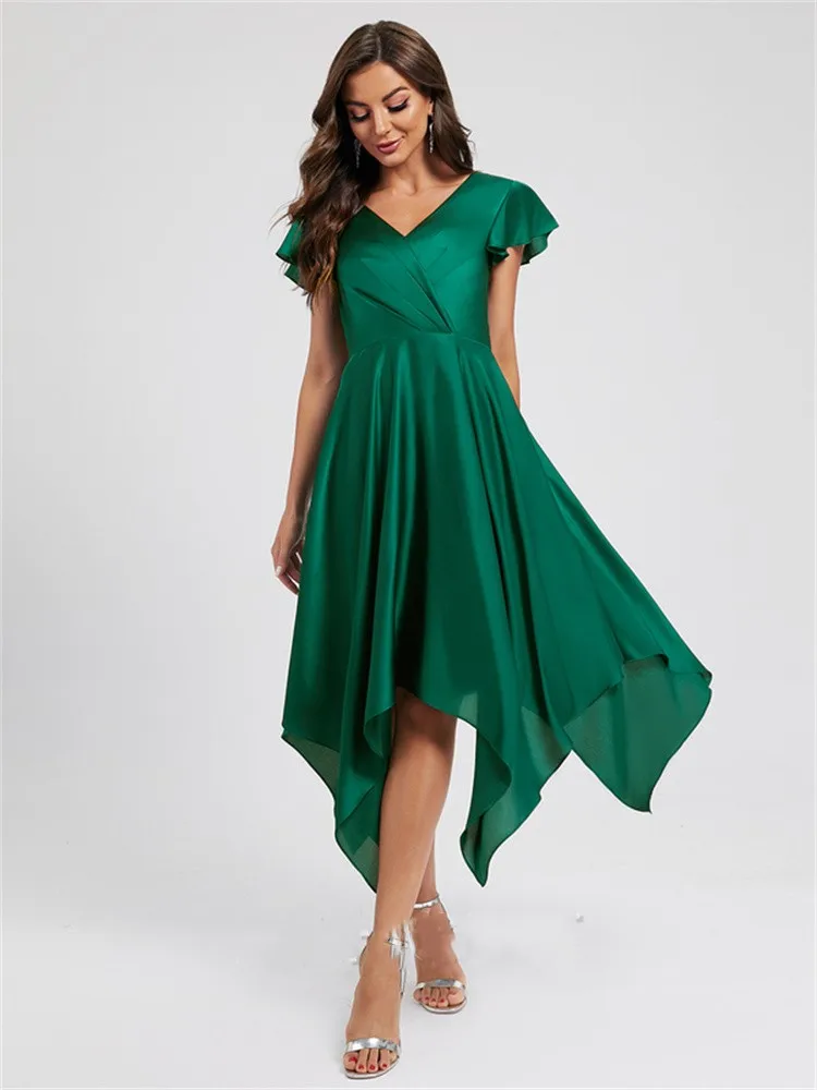 Ball Gown Elegant Vintage Engagement Prom Dress Off Shoulder Short Sleeve Ankle Length Satin with Sleek main image 1