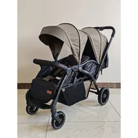 Poussette double multifonctionnelle légère, position haute, convertible assis-debout, pliable en deux 3