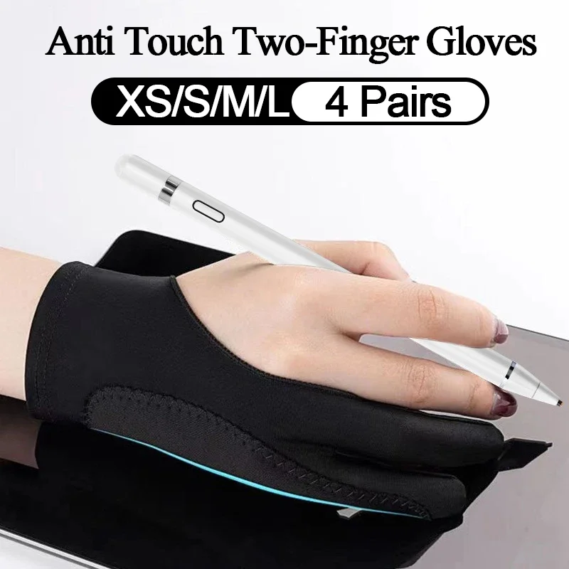

Перчатки с двумя пальцами для рисования XS/S/M/L перчатки с защитой от загрязнения рук для IPad планшета Универсальные перчатки с двумя пальцами для рисования