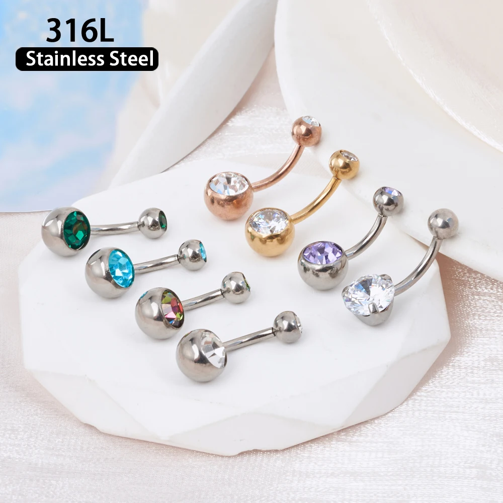 1/10pcs14G Piercing Navel Surgical Belly Button Rings 316Lstainless steel Piercing Body Jewelry Goth Ombligo Ball Nombril