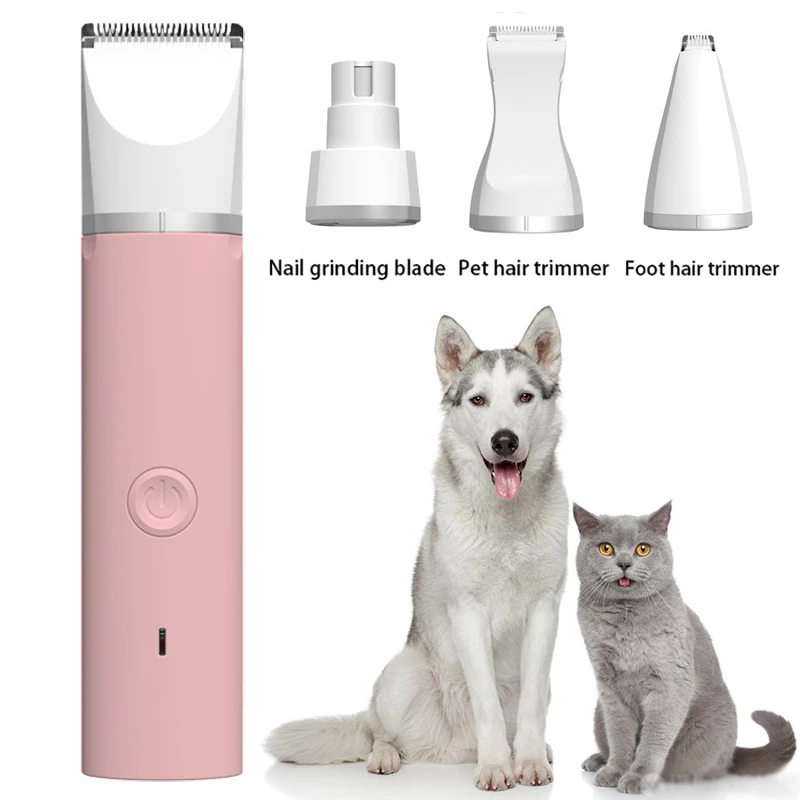 

Dog Cat Hair Trimmer Paw Nail Grinder Pets Clippers Foot Cutter Low Noise Dog Grooming Machine USB Rechargeable Pet Hair Trimmer