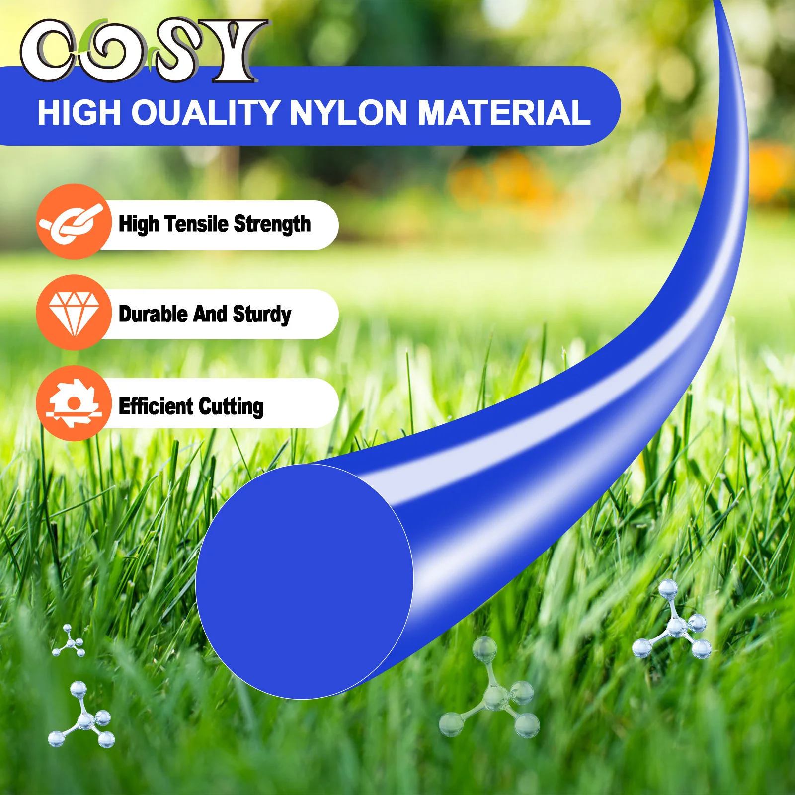 Nylon Trimmer Line Brush Cutter Strimmer Rope Lawn Mower Brush Cutter Grass Trimmer Round Line 1.6~4.0mm x 100M