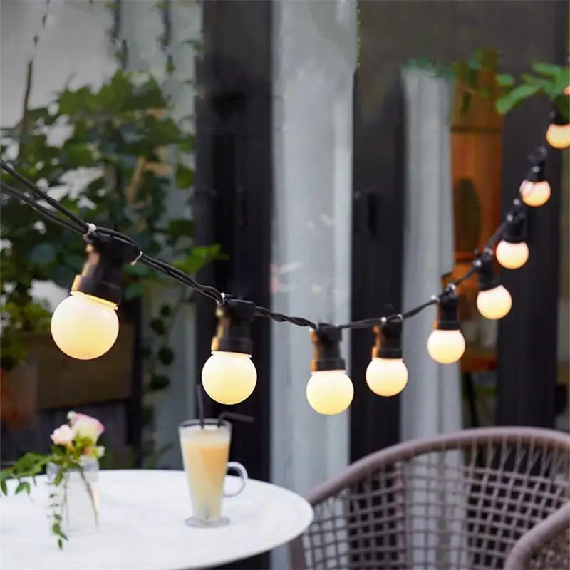 Patio String Light Outdoor Garland Lights Globe Bulb Fairy String Light New Year Party Garden Patio Garlands Decorate long fairy lights