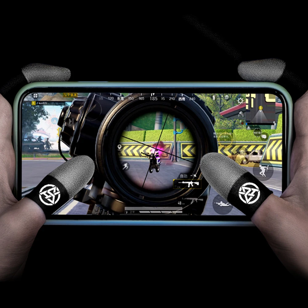 1/2 Pair Luminous Fingertips Breathable Game Finger Sleeve Finger Cots Cover Touch Screen Thumb Gloves for PUBG Mobile Gaming view 5