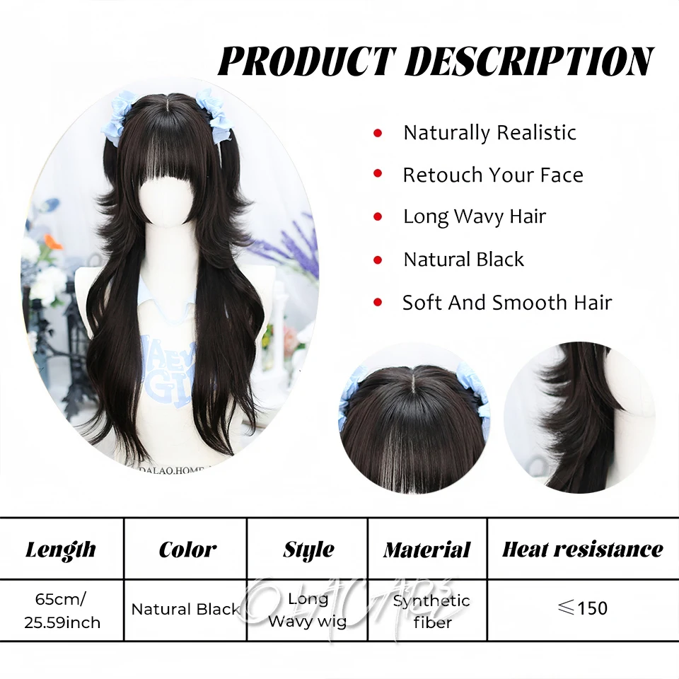 Synthetic Red Blue Curly Cosplay Wig for Women