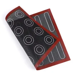 Reusable Non - Stick Silicone Baking Mat - Heat Resistant Bakeware Sheet Liner for Cookies, Macarons, and Bread (Black Red 40x30cm)