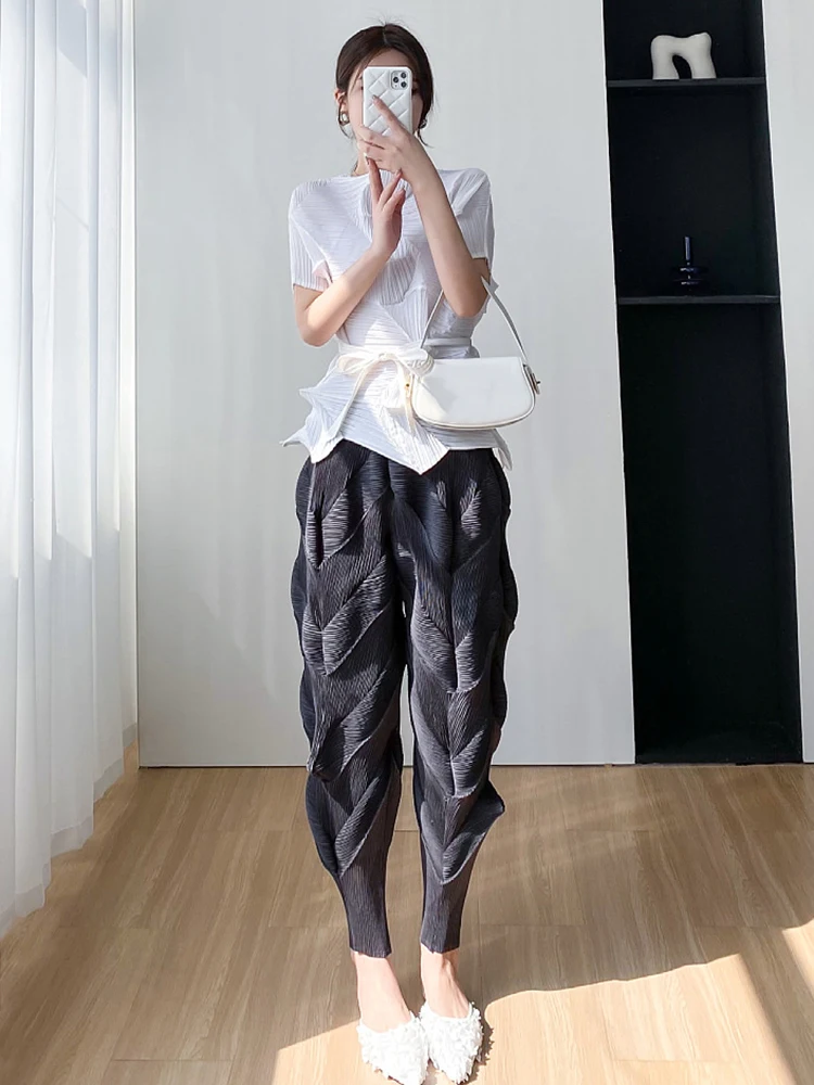Pleated Tapered Pants - Side View