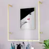 Commercial Wall Mounted Clothing Store Metal Gold Clothes Display Stand Boutique 3