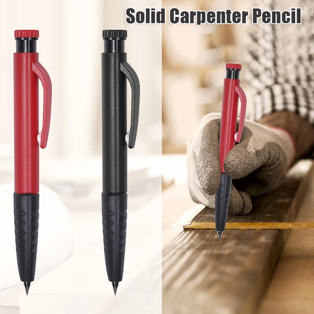Metal Solid Carpenter Pencils Set Deep Hole Mechanical Pencil With Refill  Leads Marking Tool Woodworking Deep Hole Marker Pen