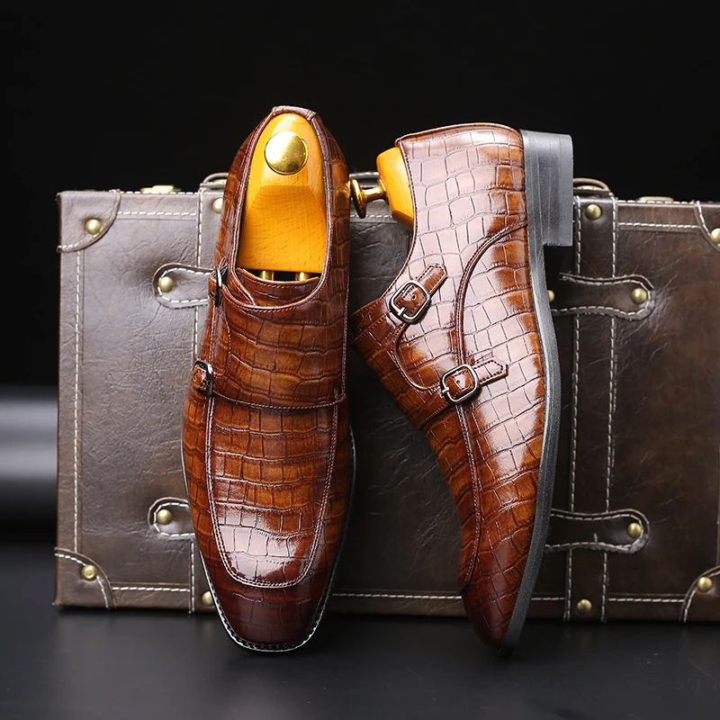 

Men Dress Shoes Handmade Brogue Style Paty Leather Wedding Shoes Men Flats Leather Oxfords Formal Shoes