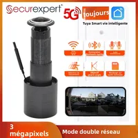 Caméra de visionneuse de porte WiFi 3MP HD 2.4G/5G, œil de porte vidéo avec détection de mouvement et audio bidirectionnel, Tuya Smart Life pour la sécurité à domicile 1