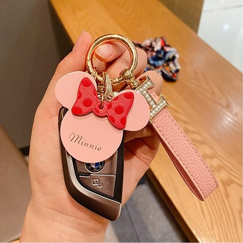 Leather Car Keyring Accessories | Keychains Mickey Car Key | Key Chain  Mickey Minnie - Key Chains - Aliexpress