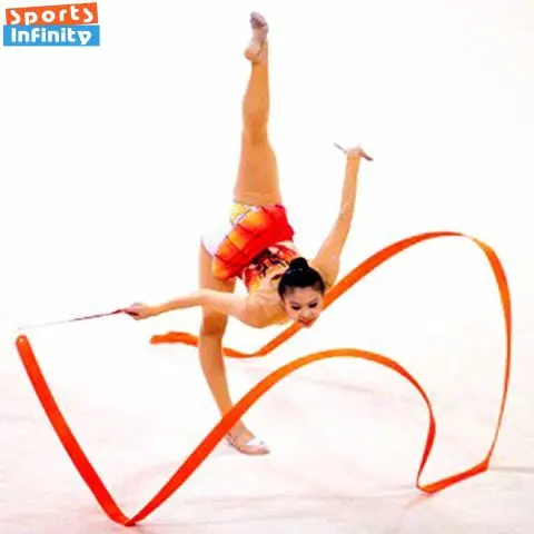 2m 4m Colorful Gym Dance Ribbon Rhythmic Gymnastics Ribbon for Girl Ballet Streamer Twirling Rod Rainbow Stick Sports Training gymnastics ribbon gymnastics streamer rod