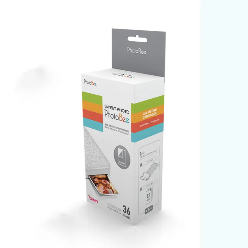 PhotoBee 포토 프린터용 자체 접착 인화지, 무잉크 인쇄, 안드로이드 IOS 프린터, 3 박스, 108 개