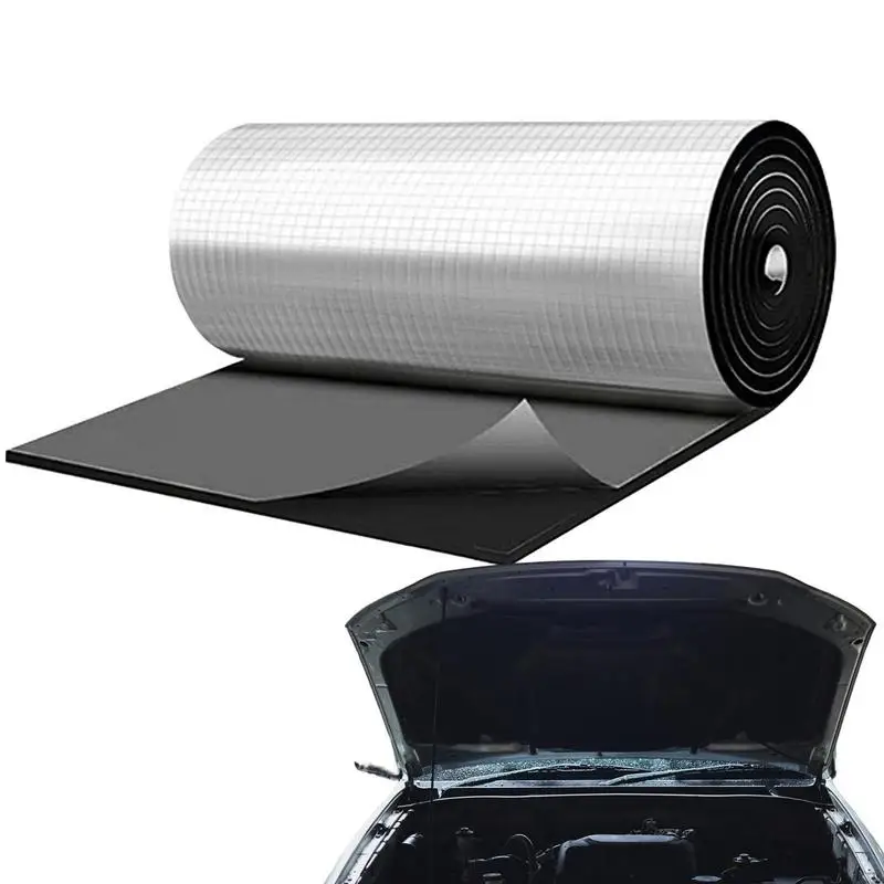 50x100cm 5/10/15/20mm Car Hood Engine Firewall Heat Mat Deadener Sound Proof Noise Insulation Deadening Aluminum Foil StickerMat sound proof mat sound insulation mat sound deadener mat heat insulation mat
