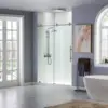 Framelss 3/8"" Sliding Shower Door | Brushed Nickel Finish, 56"" X 60"" | Mbsdc6076-B Model 4
