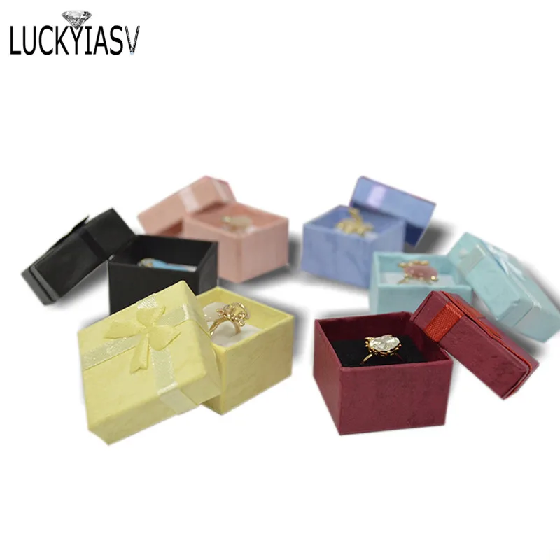 Ring Gift Box Jewelry Organizer Paper Box Ring Packaging Box Jewellry Store Container Earring Case 24pcs/Lot
