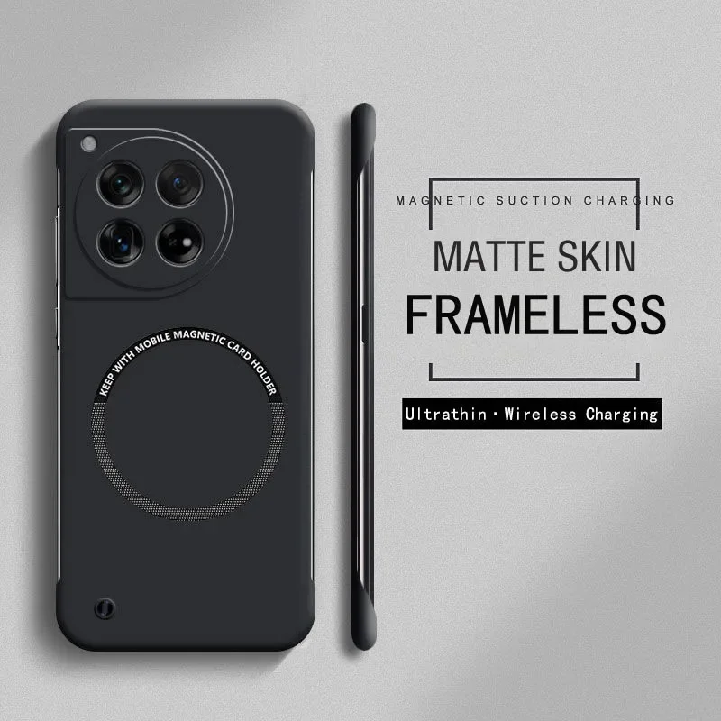 Ultra Thin Frameless Magnetic Phone Case with Wireless Charging and Matte Back Protection