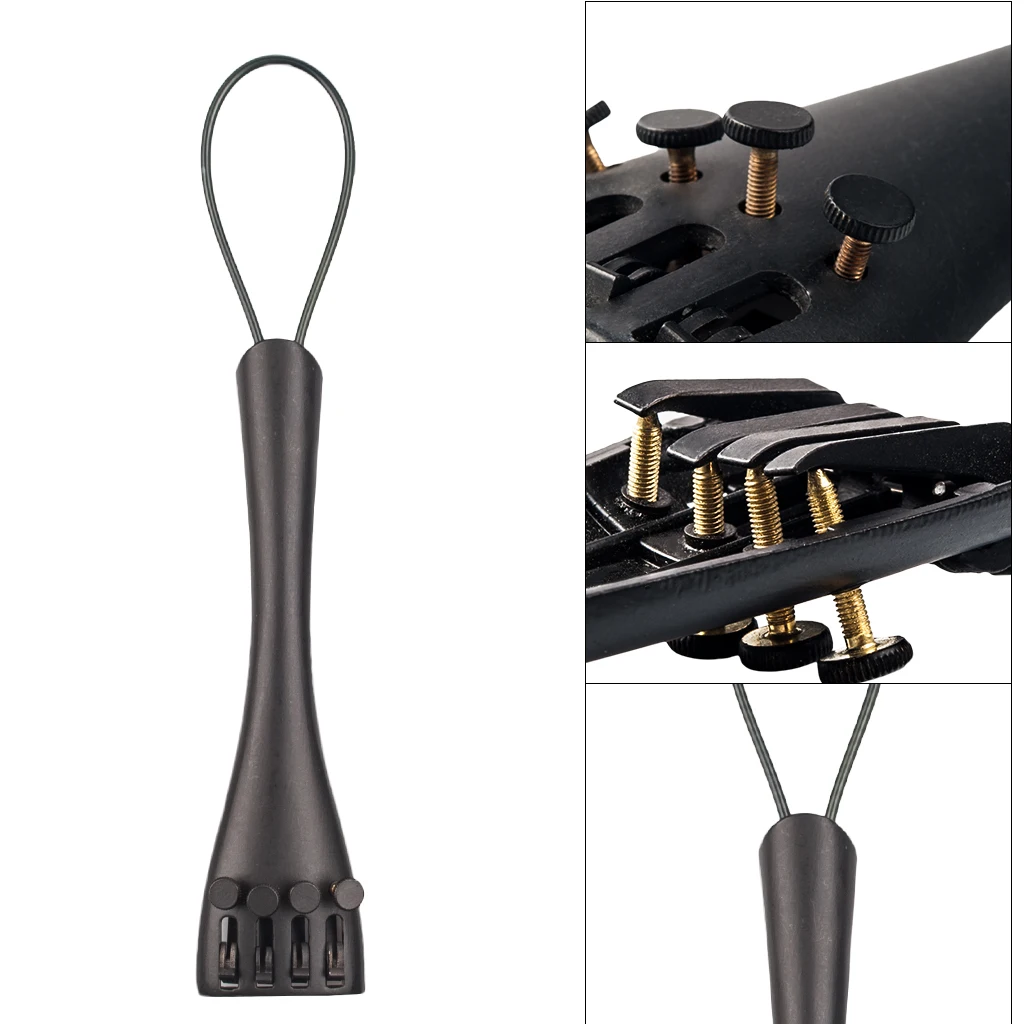 NAOMI 4/4-1/8 Cello Tailpiece Aluminum Alloy 4 Fine Tuners Adjustable Nylon Tailgut Cello Parts Accessories Luthier cello support parts