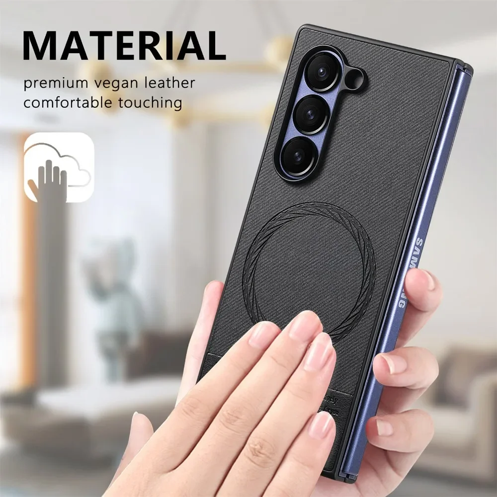 Enhanced Magnetic Oblique Cloth Texture Phone Case - Durable Hard PC Protective Cover