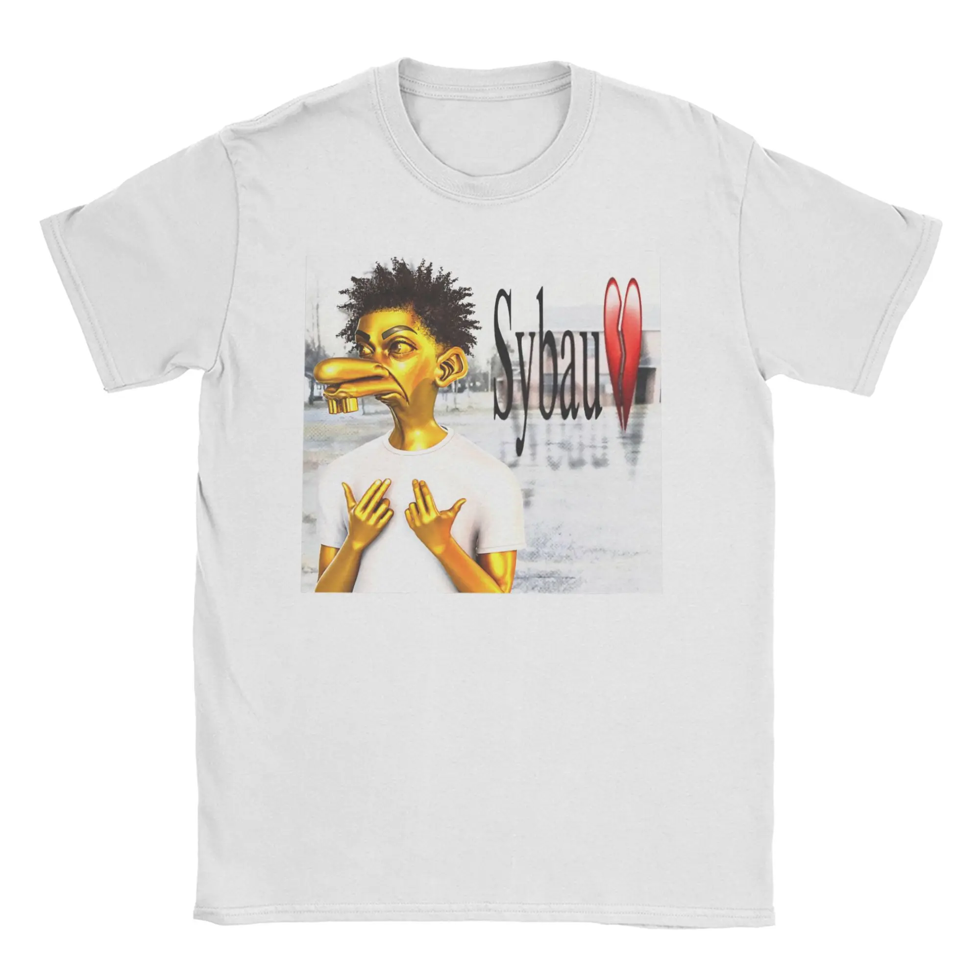 Lustige Neegy SYBAU Brainrot Viral Meme Gen Z T-Shirts für Männer und Frauen, reines Baumwoll-T-Shirt mit Rundhalsausschnitt, Kurzarm-Shirt.