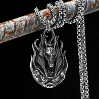 Death Anubis Necklaces Egyptian Myth Pendants 316L Stainless Steel Men Chain Punk Rock Rap for Male Jewelry Gift Dropshipping 1