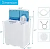 Portable Washing Machine Twin Tub 26 Lbs Capacity, 18 Lbs 8 Lbs Spinner, Compact Control Knobs Timer Function 4