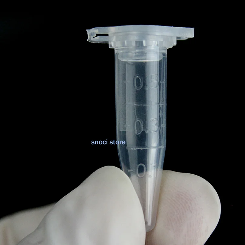 Plastic Test Tubes Centrifuge Tube 0.5ml Pieces of Transparent Mini Plastic Test Tube Centrifuge Tube Container Science Laboratory Test Accessories 1000Pcs