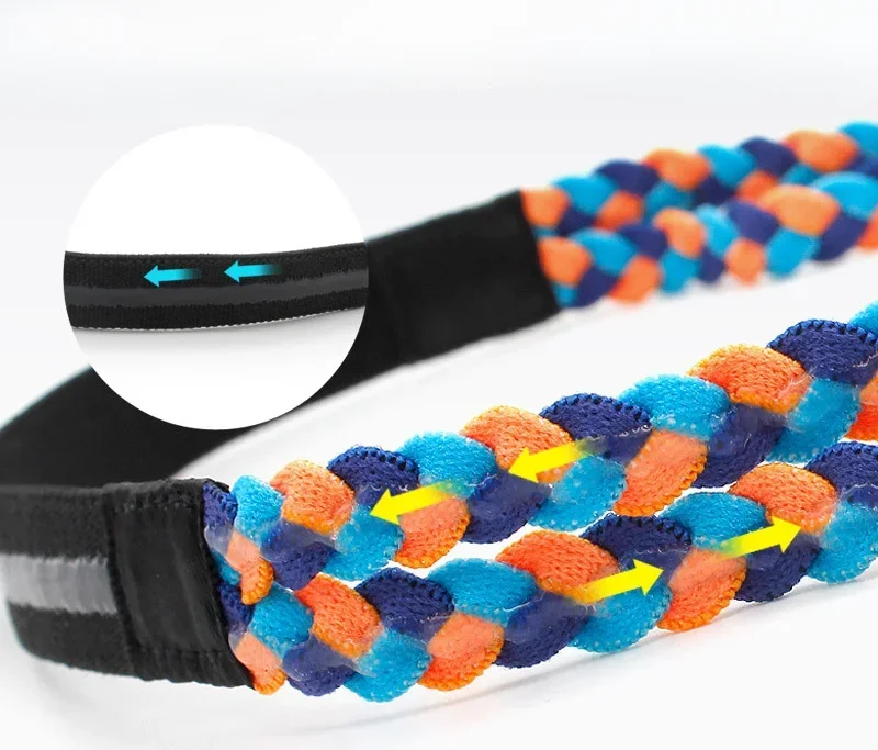 2pcs Braided Yoga Headband Sports Silicone Anti Slip Sports Headband FitnessSweatband Professional Outdoor Sport