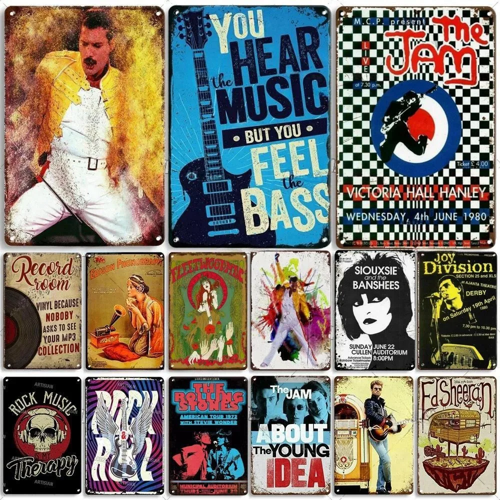 Description Picture 2 of itemVintage Rock&Roll Metal Poster ROCK Band Metal Tin Sign Music Metal Plate Bar Man Cave Home Cafe Sign Metal Plaque Wall Decor