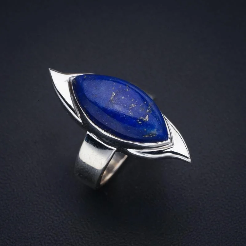 

StarGems Lapis Lazuli ручной работы 925 пробы Серебряное кольцо 6,5 F1840