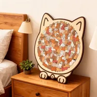 Colored Cat Shaped Wooden Jigsaw Puzzle, Cats Shaped Wooden Puzzle, Unique Animal Shape Wood Puzzle, Creative Gifts for Cats Lov 4