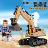 New 2.4G Remote Control Excavator Dump Truck RC Model Car Toy Professional Alloy Plastic Simulation Construction Vehicle for Kid 1
