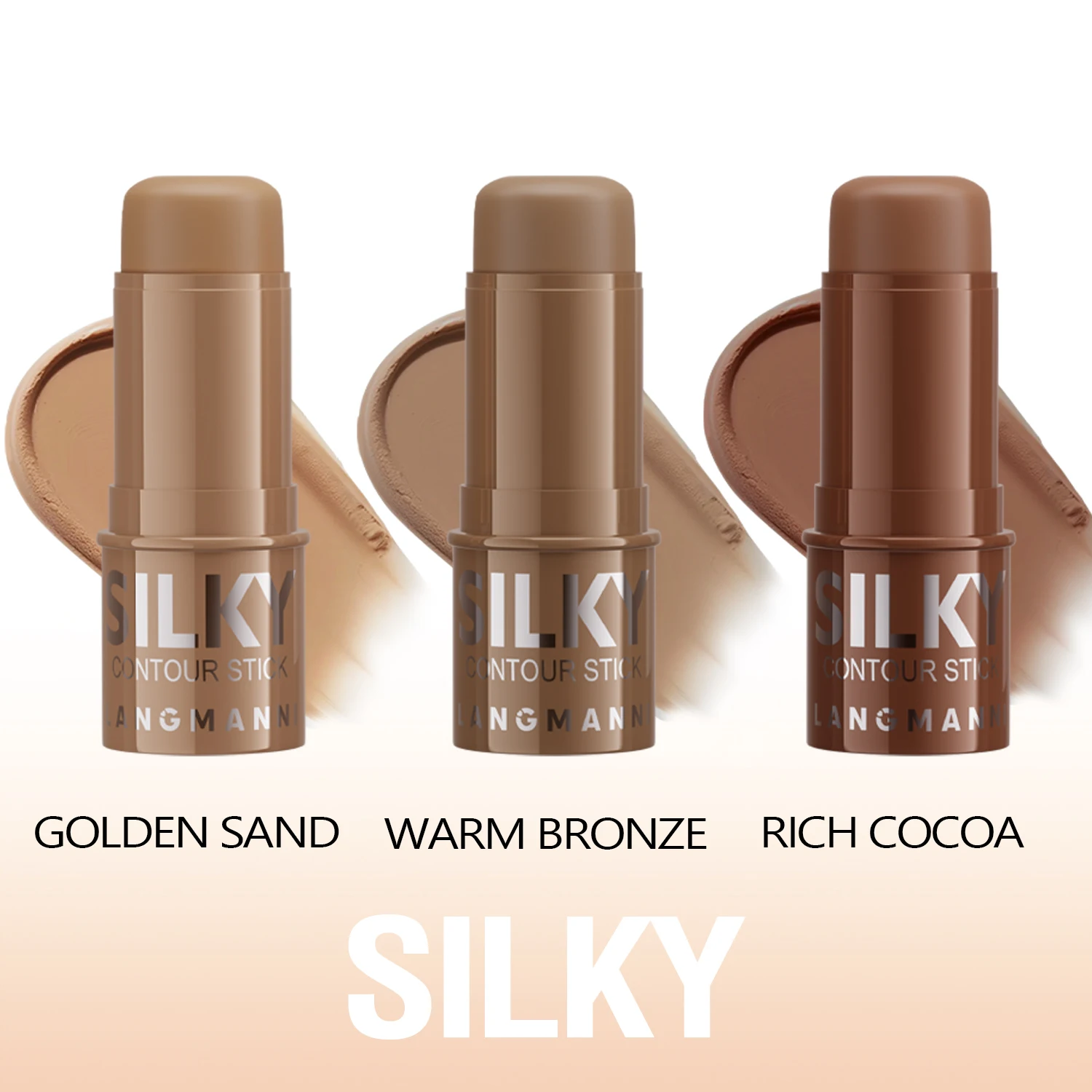 LANGMANNI Tri-Color Multi-Functional Face Brightening Contour Stick Contouring & Brightening Skin-Perfecting Stick