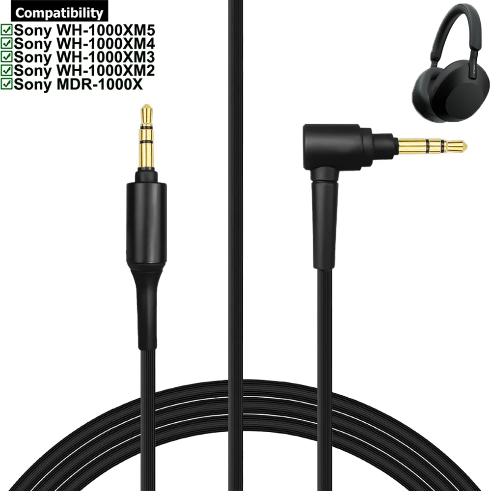 

OFC Replacement Aux 3.5mm Audio Cable Extension Cord For Sony WH-1000XM5 WH-1000XM4 WH-1000XM3 WH-1000XM2 MDR-1000X Headphones