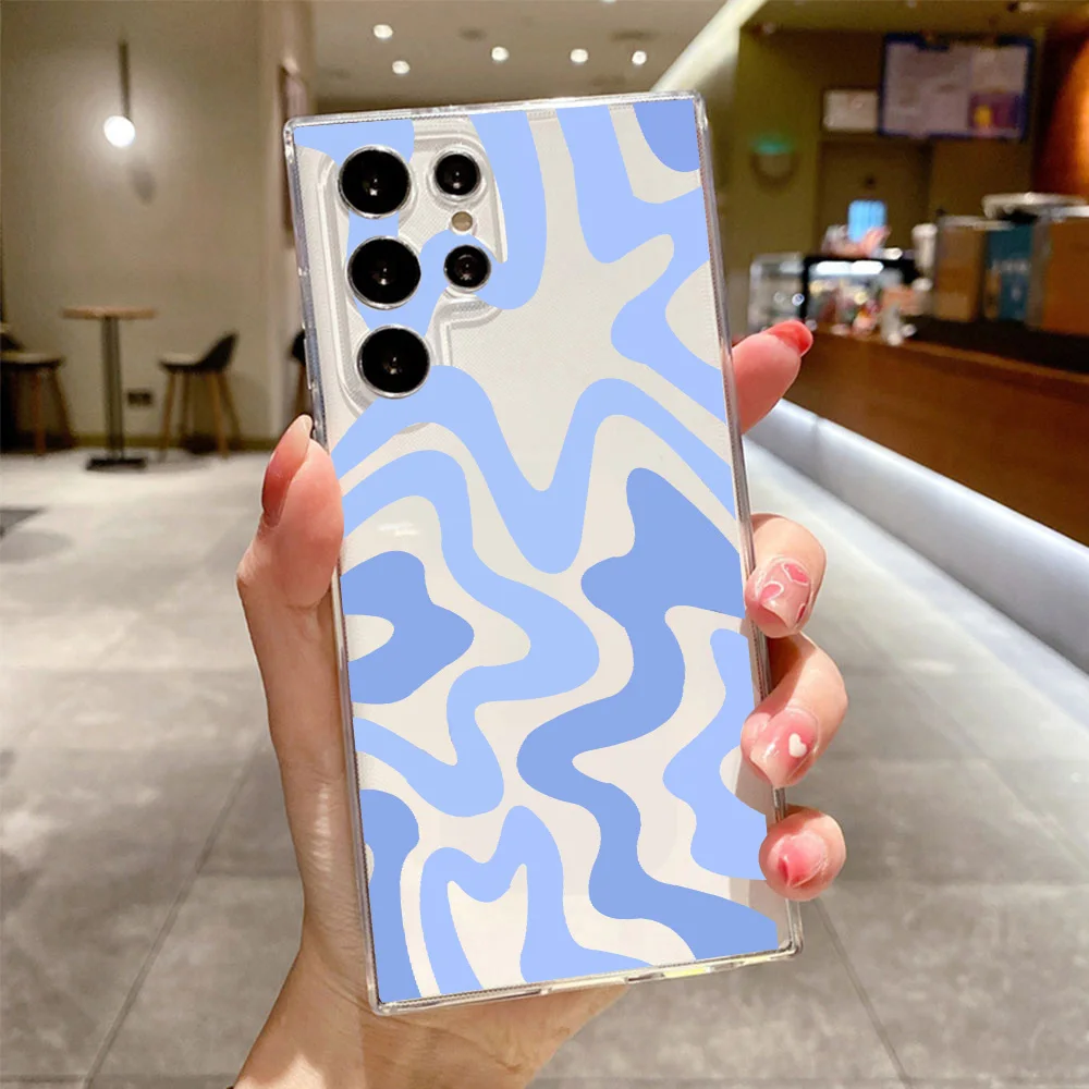Striped Pattern Soft Transparent TPU Phone Case