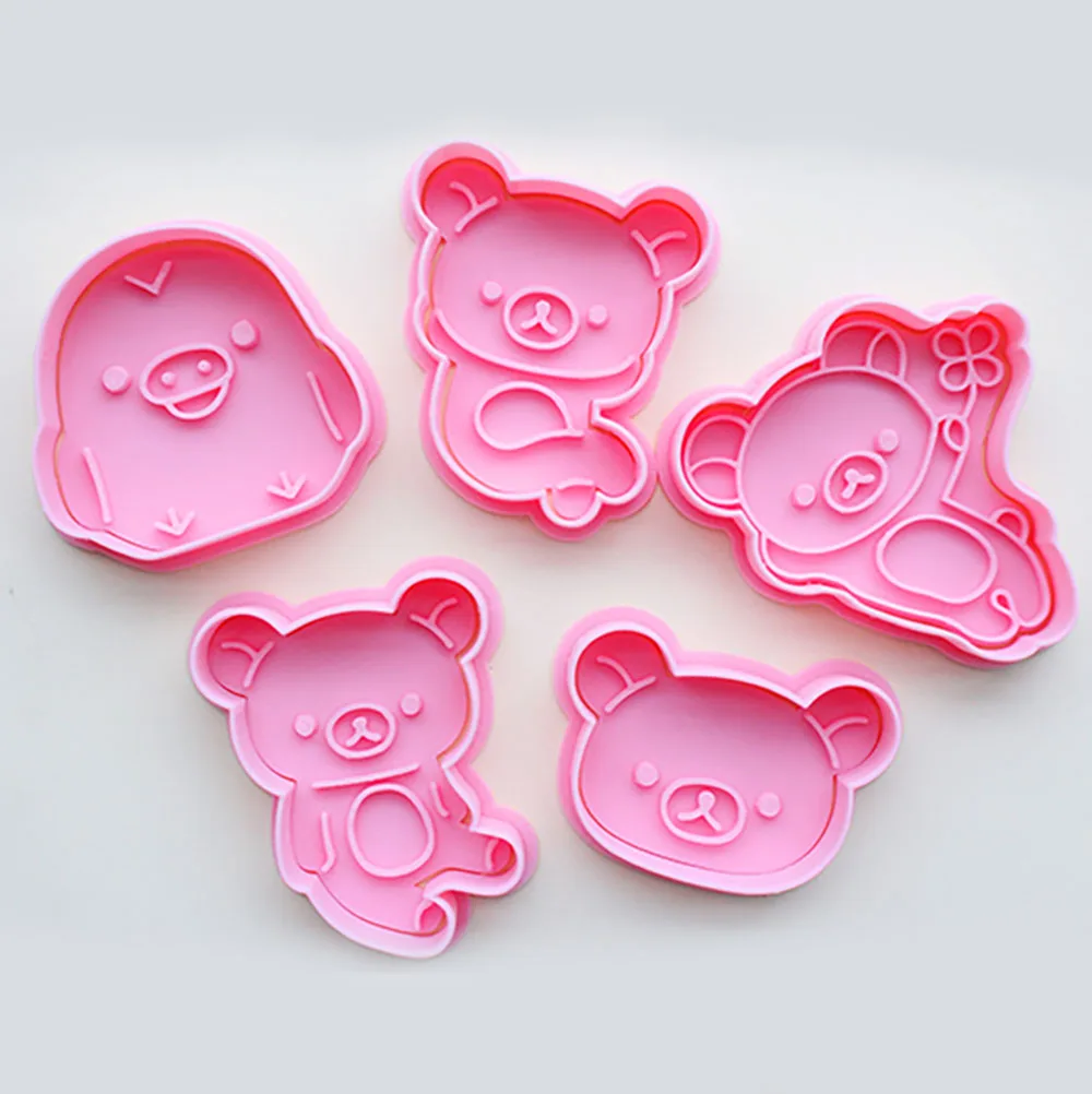 Cartoon Cute Bear Cookie Mold 3D Pressing Cookie Molds DIY Baking Tools cookie cutter,baking mold,cookie mould,baking decorating tools