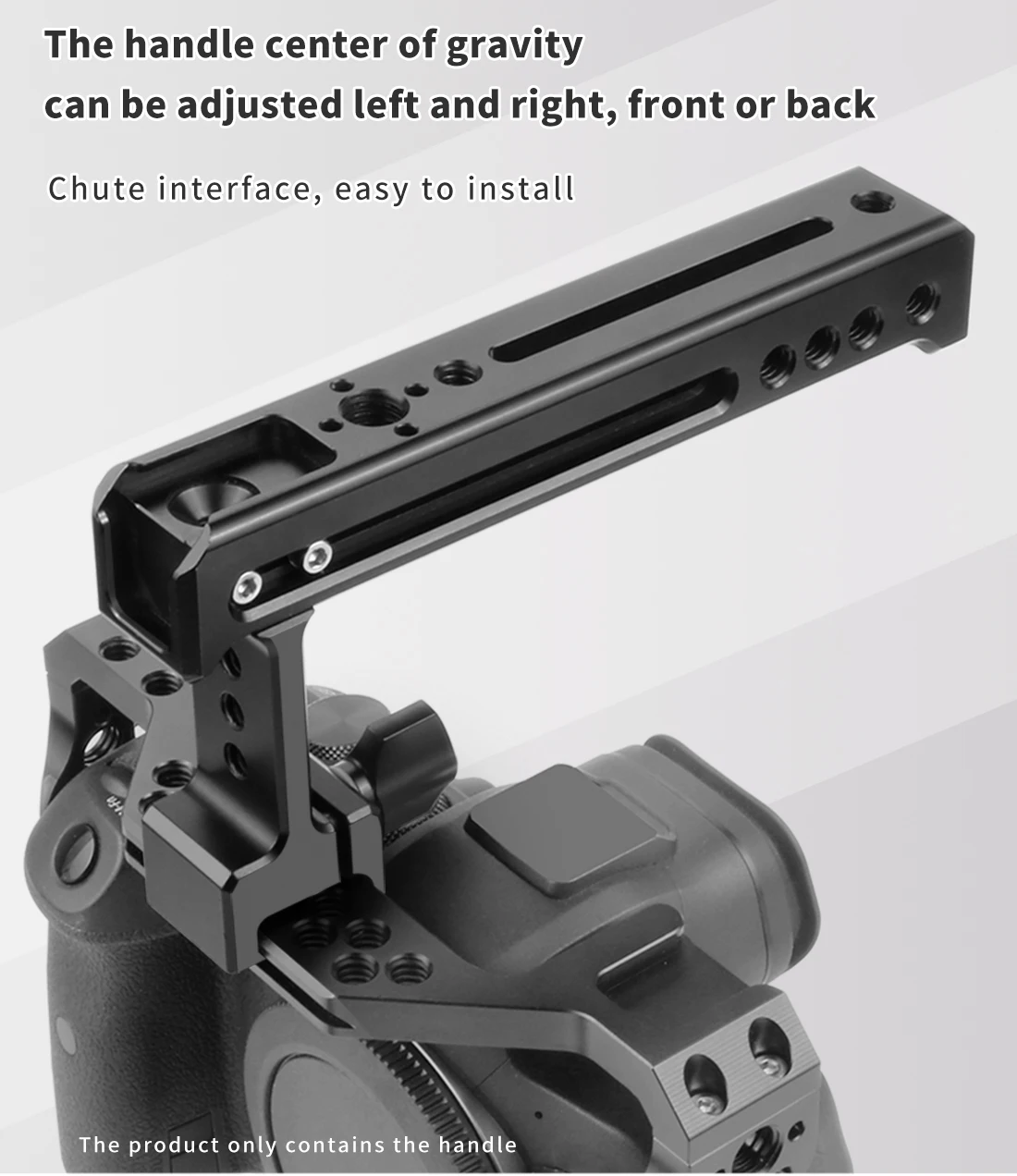 Obere Seite Käse Griff Grip NATO Schiene Handgriff Arri 1/4" Kaltschuh Halterung für Balance Einstellbare Kamera Käfig Rig Monitor Lichter – Detail 11