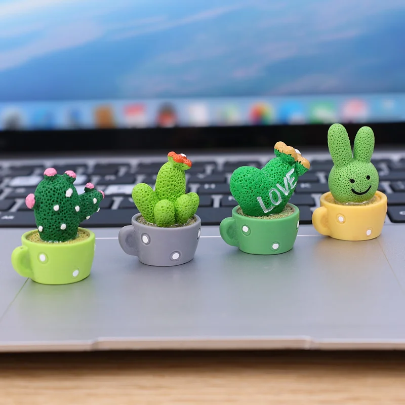  Car Dashboard Ornament Cute Green Plant Cactus Small Potted  Spring Office Cab Small Gadget Decoration Interior : Home & Kitchen